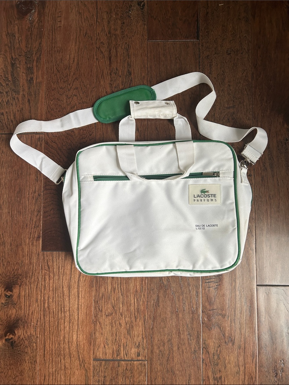 Lacoste White and Green Men's Crossbody Messenger Bag